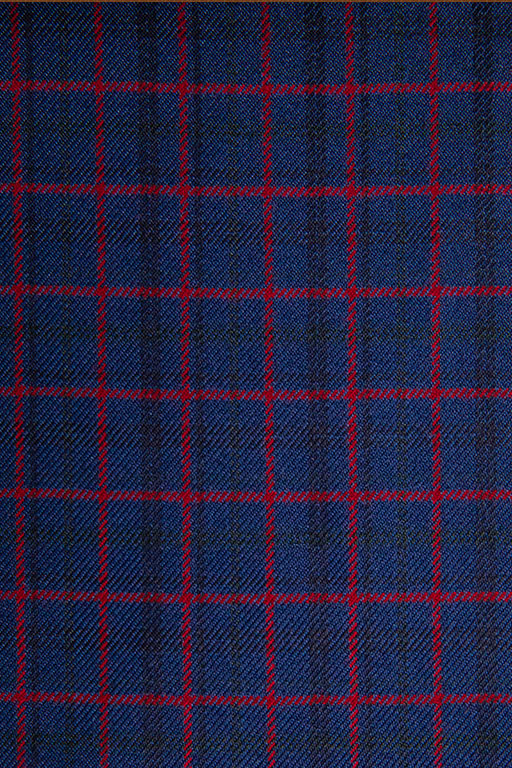 Blue Base Red Plaid Notch Lapel Blazer & Straight Leg Pants 2-Piece Suit