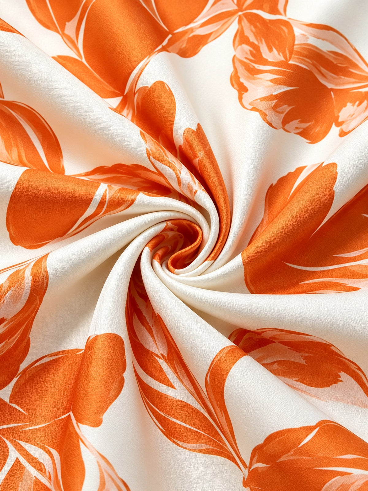 Orange Botanical Print Single Breasted Design Blazers