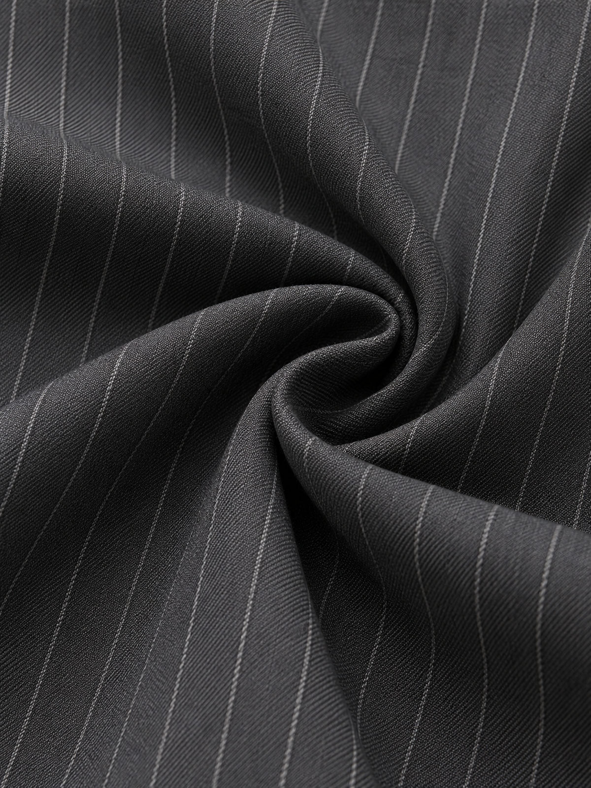 Grey Pinstripe Notch Lapel Single Button Blazer & Wide Leg 3-Piece Suit