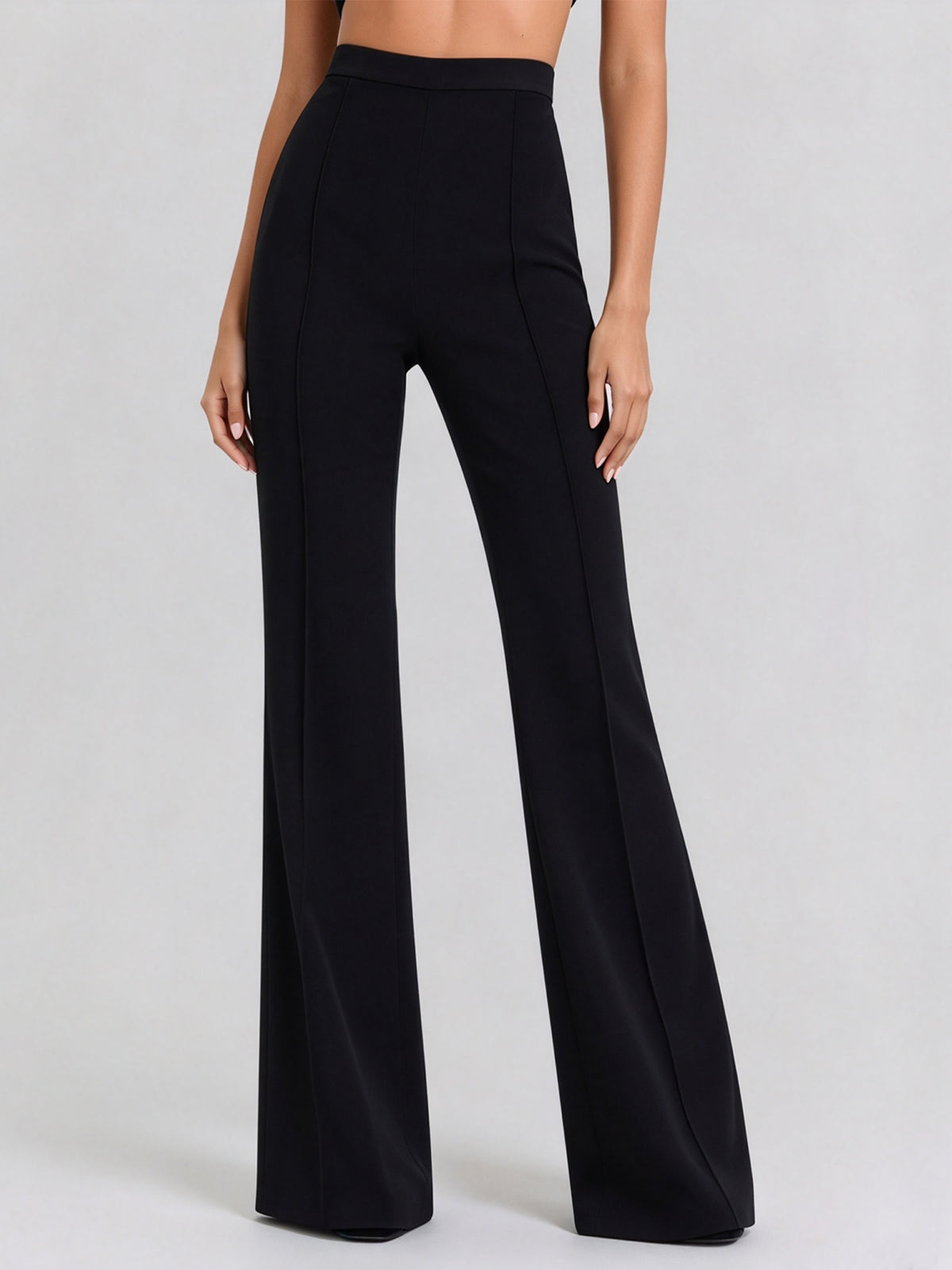 Black High Waisted Flared pants