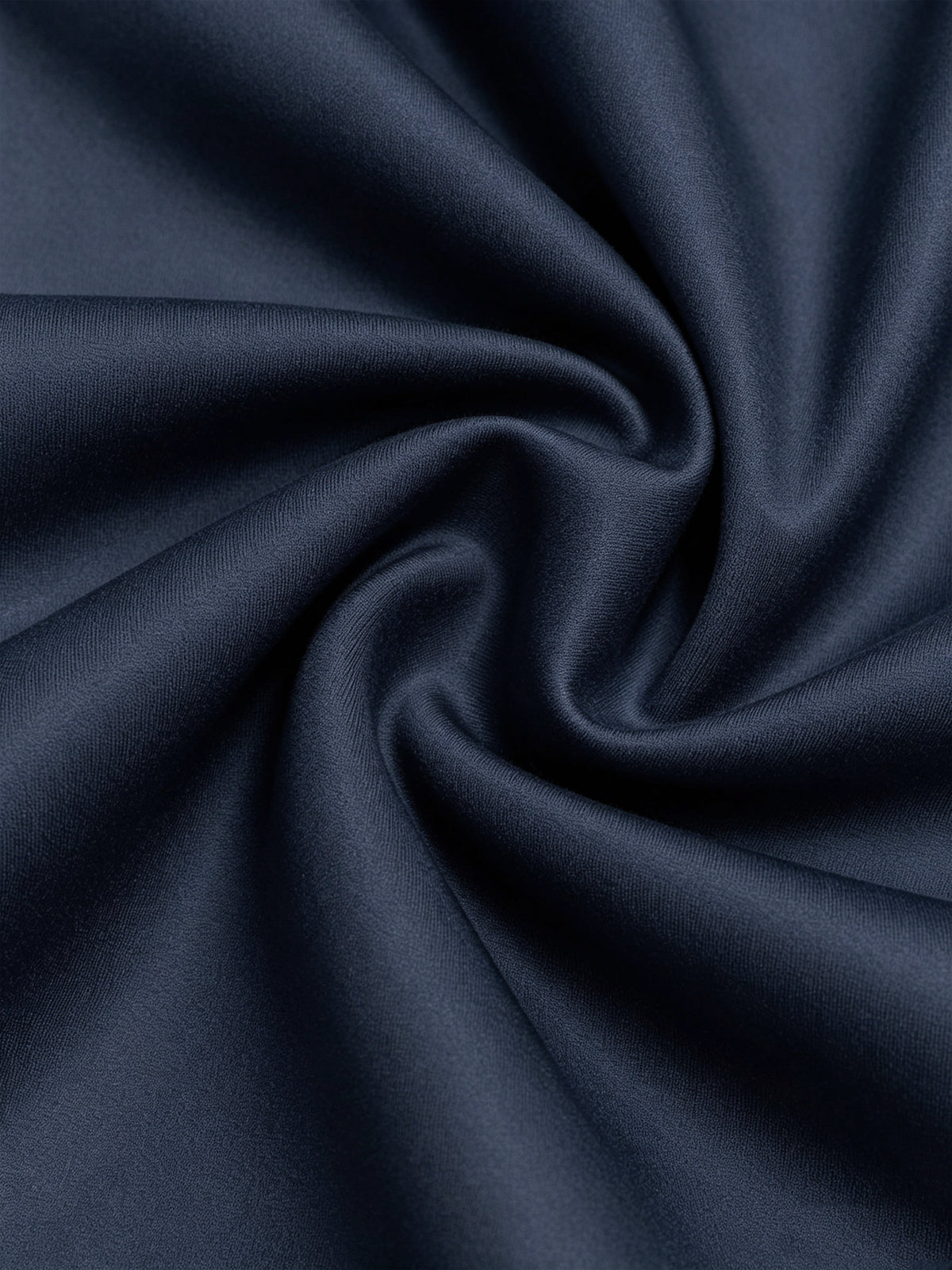 Navy Blue Satin Collar Fitted Blazer And Wide Leg Pants 2-Piece Suit