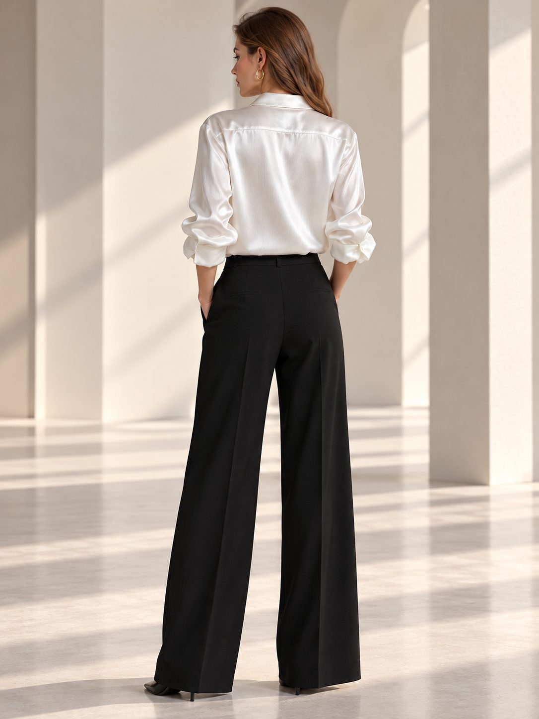 White Acetate Satin Shirt