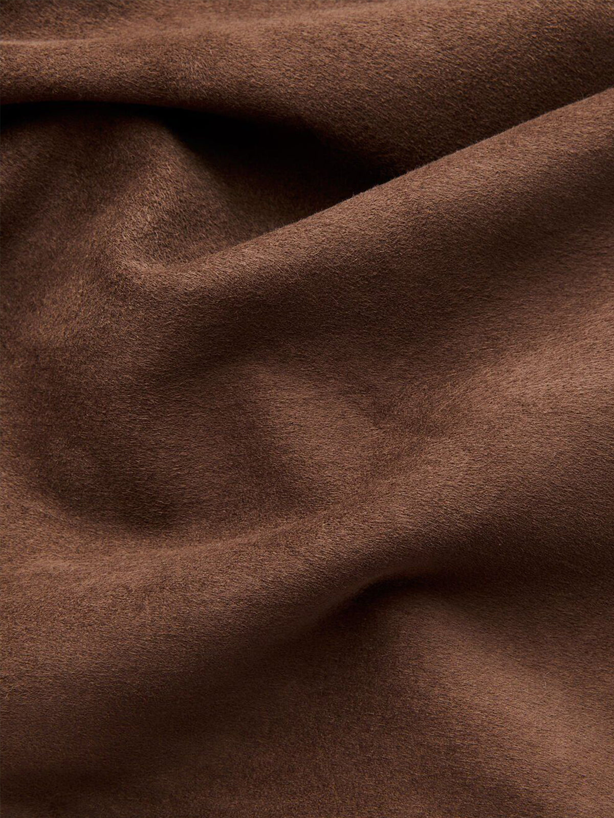 Brown Suede Long Coat with Leopard Print Collar & Waist Belt