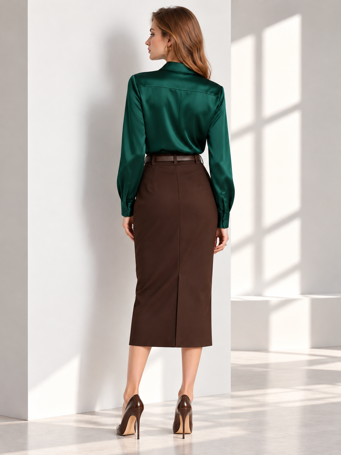 Dark Green Satin With Streamers Shirt