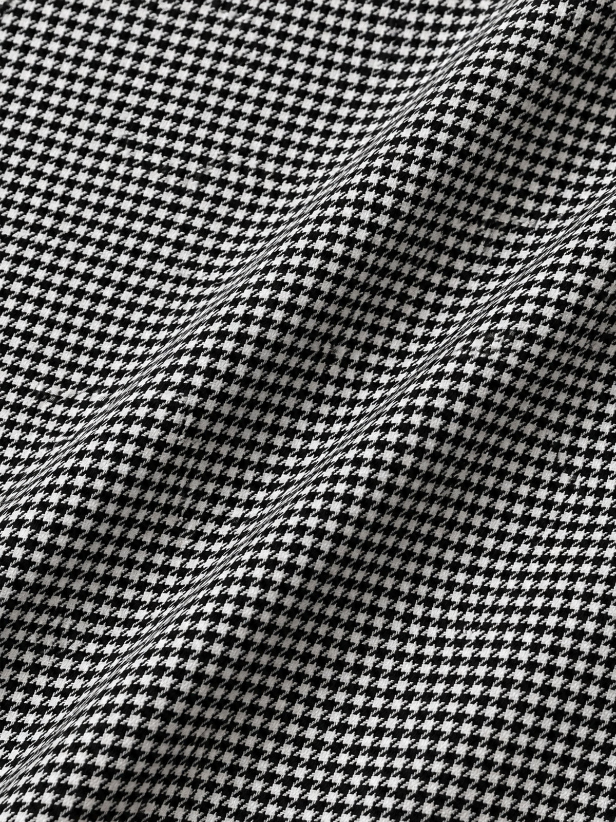 Houndstooth Faux Leather Trim Blazer & Burgundy Faux Leather Midi Skirt 2-Piece Suit