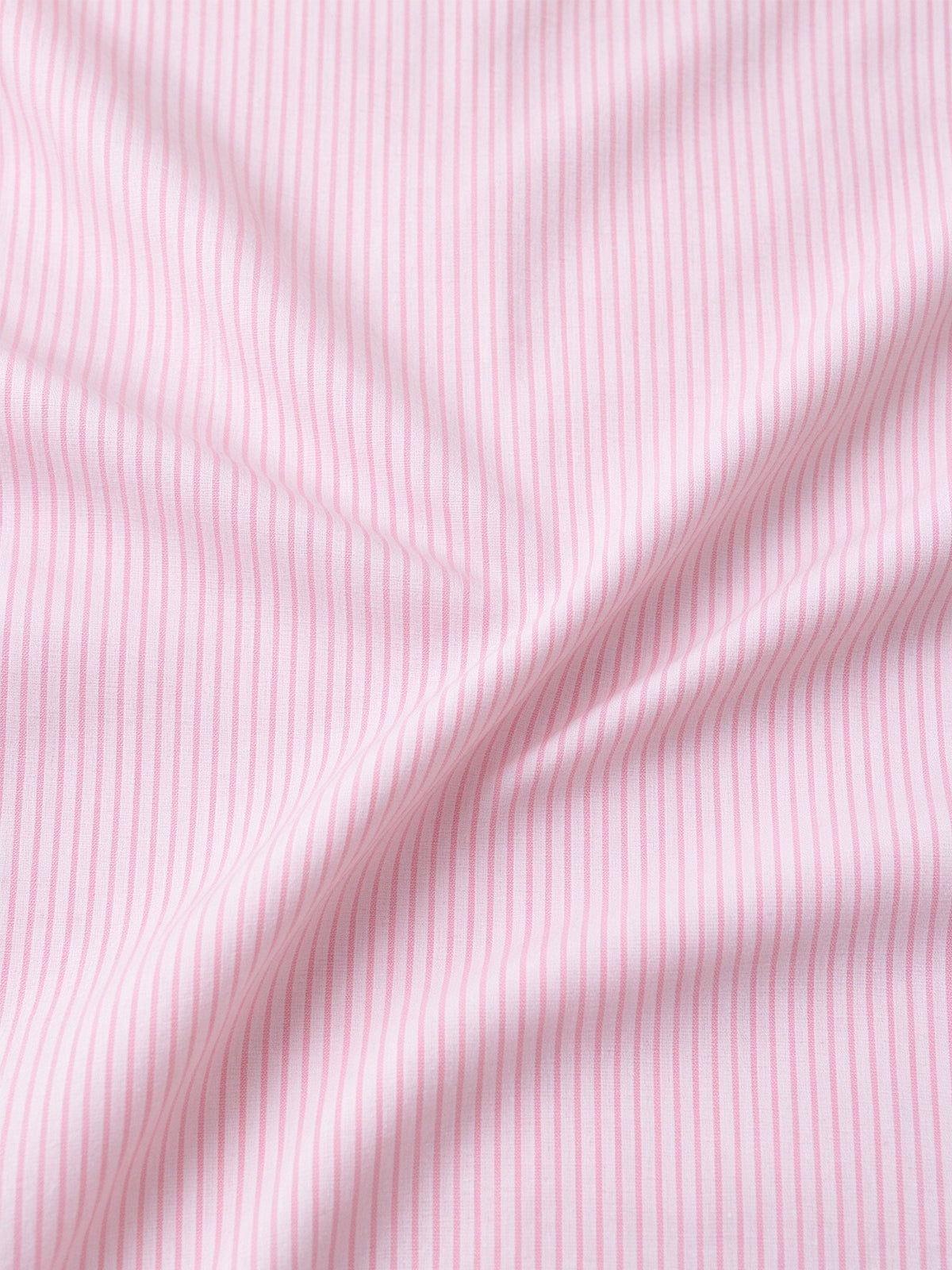 Pink White Stripe Asymmetrical Stand Collar Long Sleeve Button Down Shirt