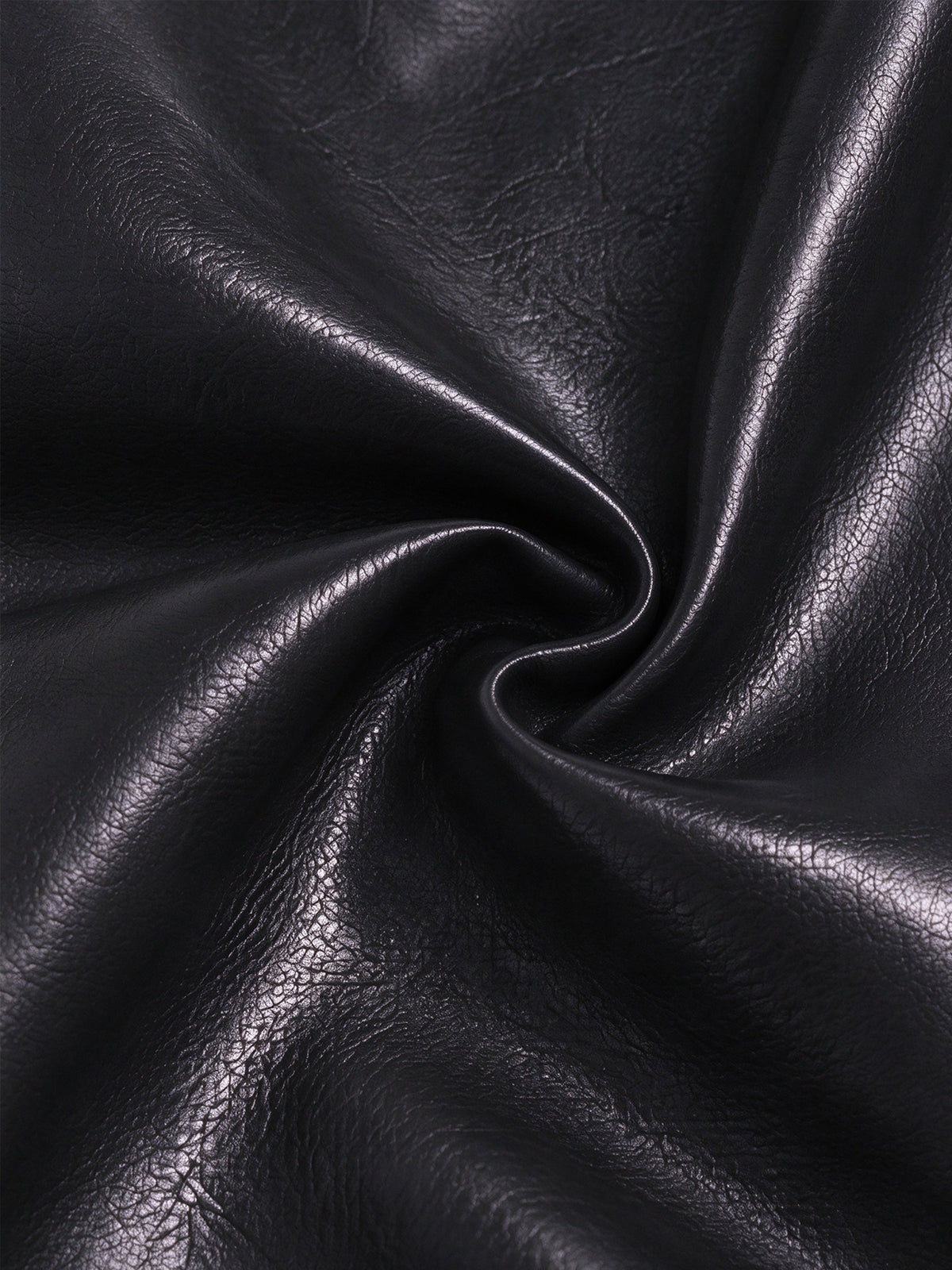 Black High Waist Faux Leather Front Slit Midi Skirt