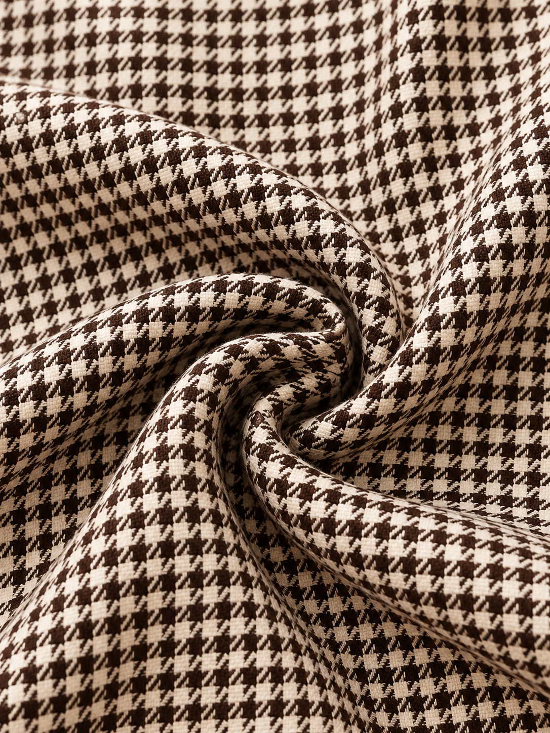 Brown Houndstooth Vest And Wide Leg Pants 2-Piece Suit