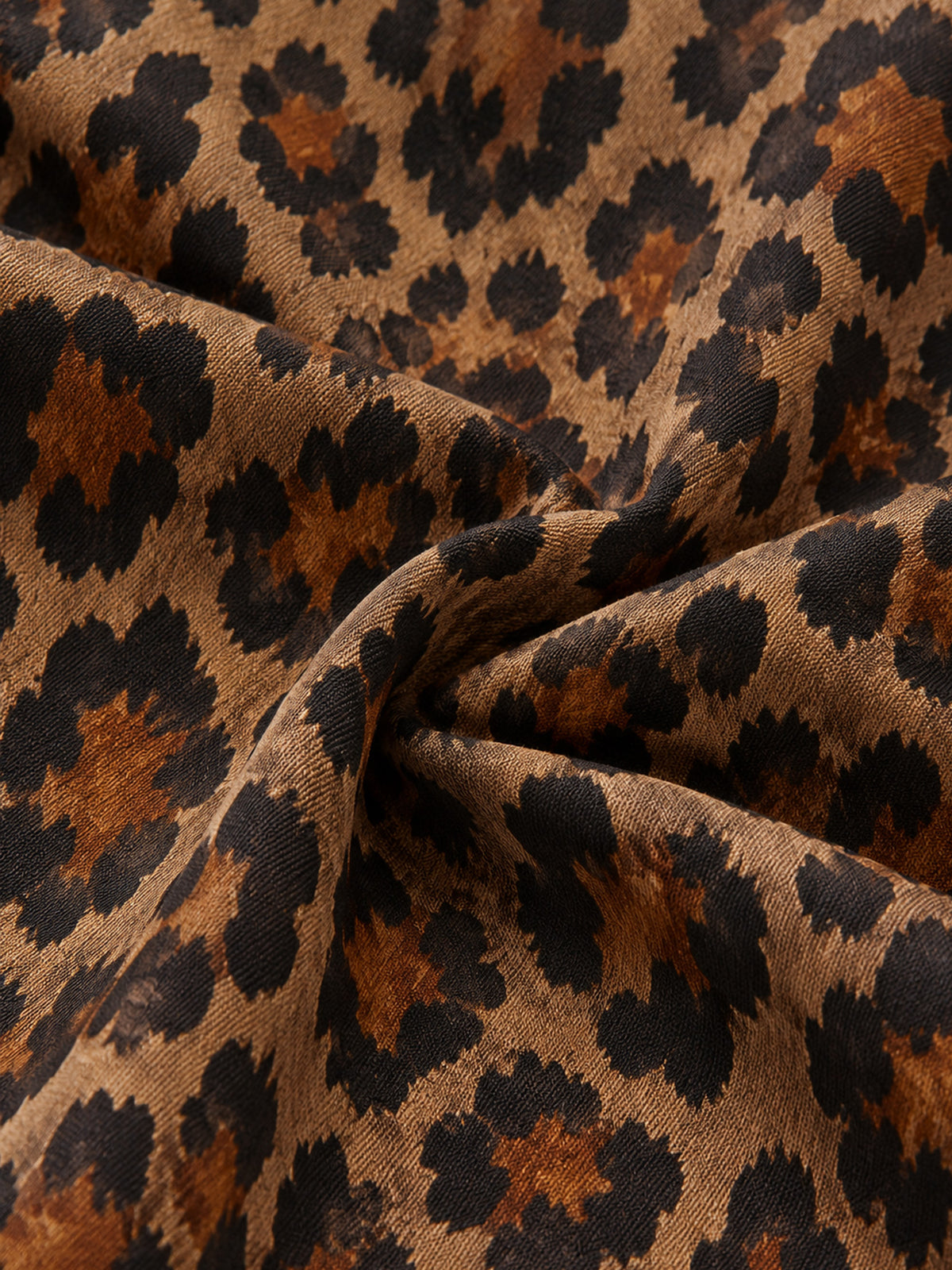 Brown Cropped Blazer & Leopard Irregular Midi Skirt 2-Piece Suit