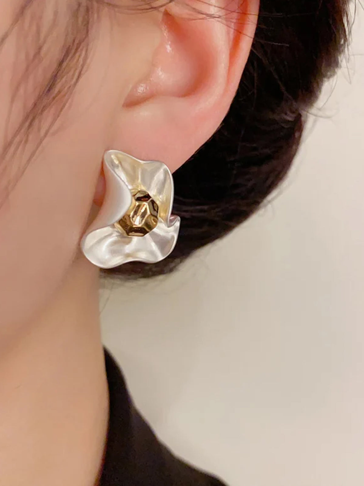 Metal Petal Earrings