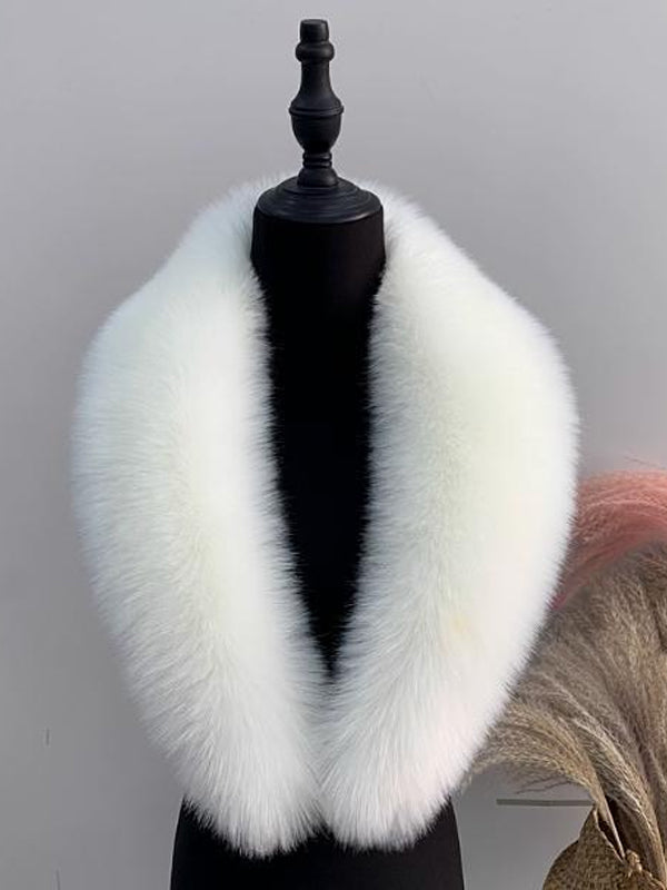 Oversized Faux Fox Fur Suit Collar Woolen Coat With Shawl Collar