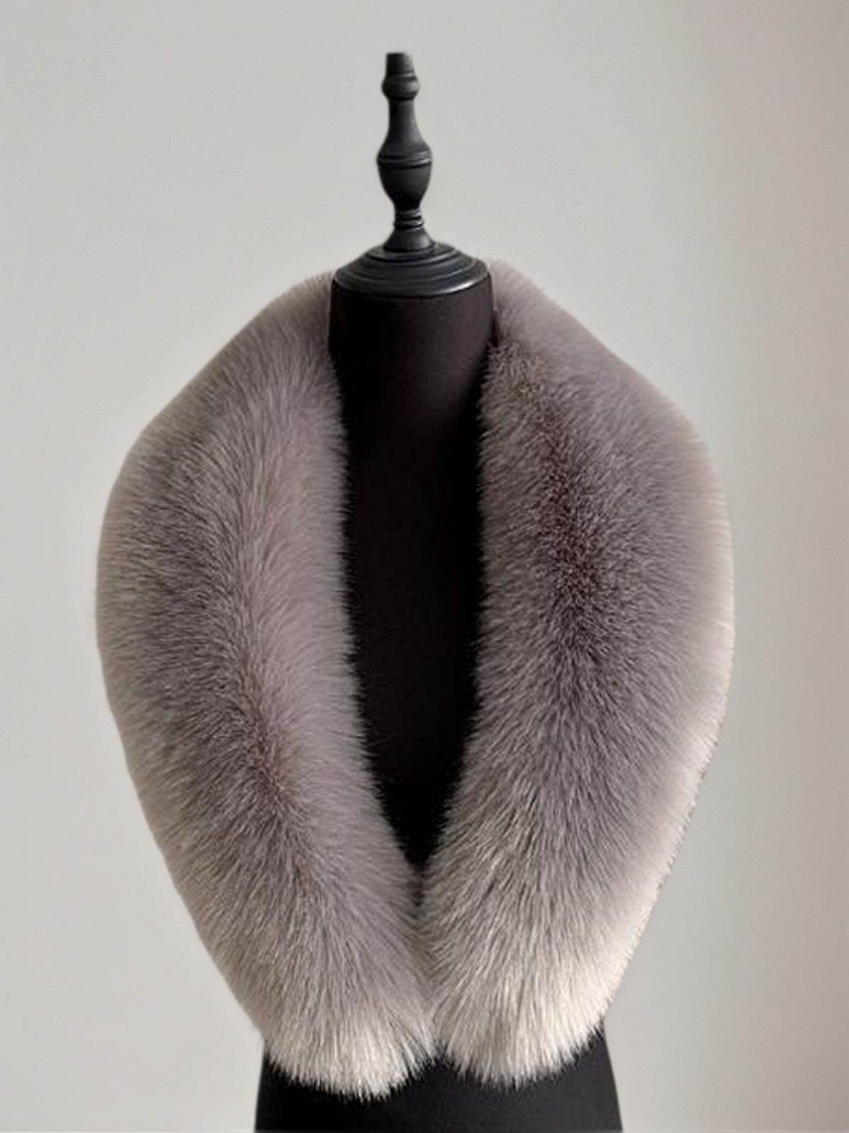 Oversized Faux Fox Fur Suit Collar Woolen Coat With Shawl Collar