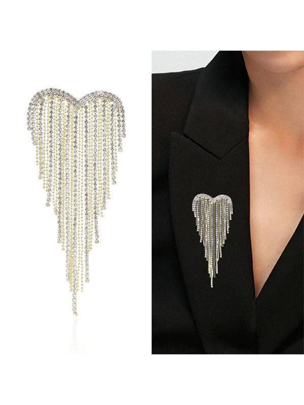 Heart Tassel Brooch