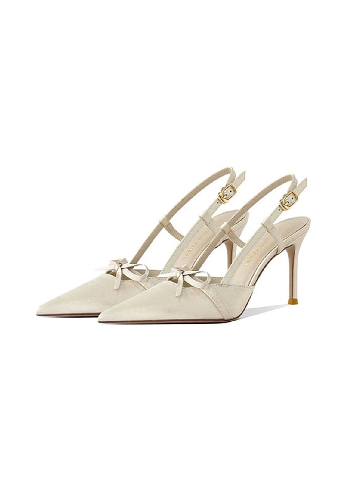 Bow Tie Satin Pointed Toe High Heels